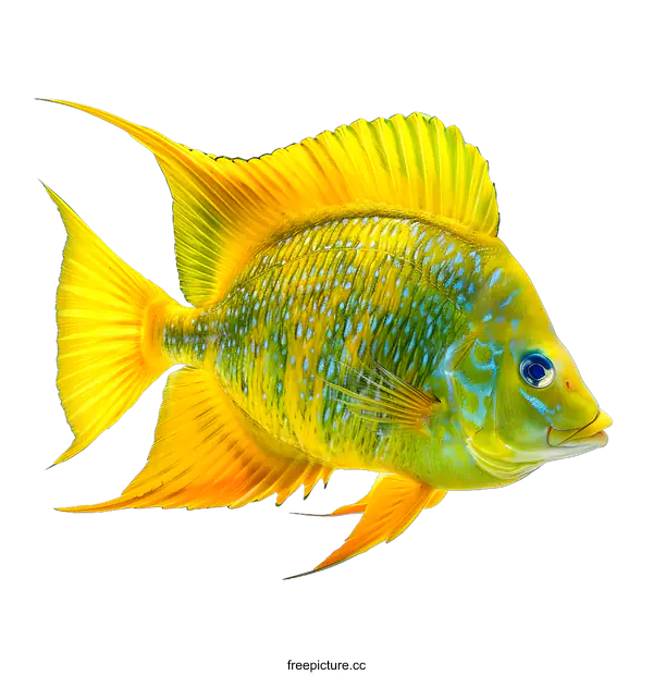 [Transparent Background PNG]Yellow Fish On White Background