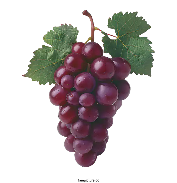 [Transparent Background PNG]Fresh Purple Grapes on White Background
