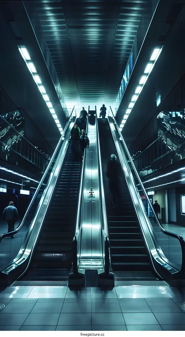 Escalator in Modern Building Interior Architecture