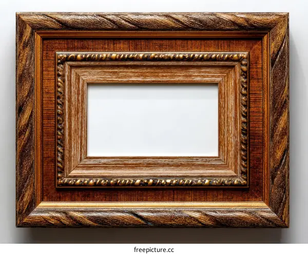 Vintage Wooden Picture Frame with Ornate Design