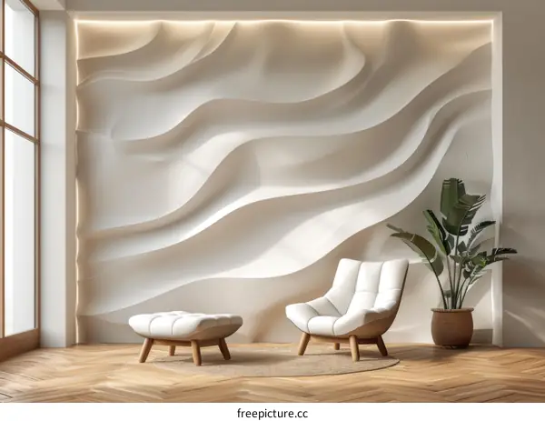 Modern Minimalist Living Room Interior Design Illustration