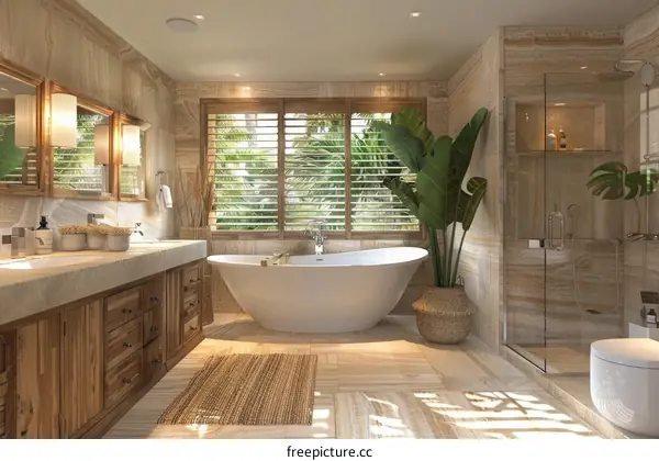 Luxury Tropical Bathroom Design Interior