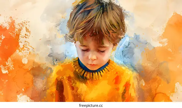 Little Boy with Eyes Closed