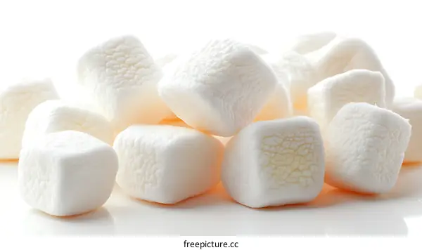 Close-up Pile of Fluffy White Marshmallows