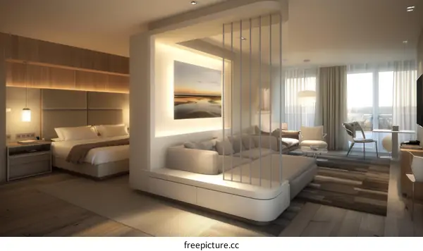 Cozy Hotel Room Interior with Modern and Minimalist Design