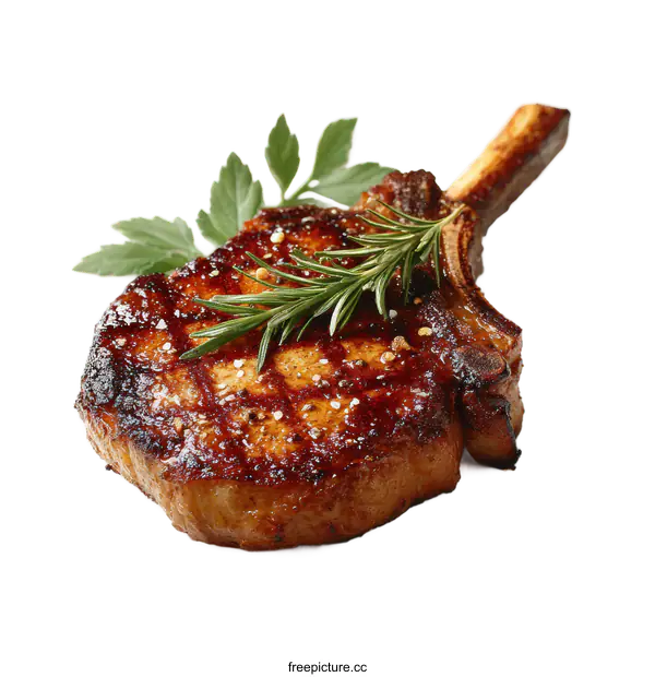 [Transparent Background PNG]Grilled Pork Chop with Rosemary