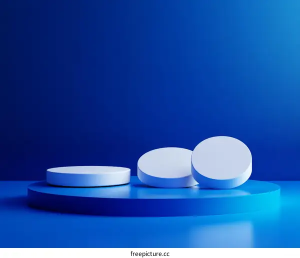 Modern Minimalist Blue Background Display Platform