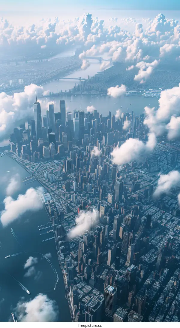 Manhattan Cityscape: A Panoramic View of New York's Skyline