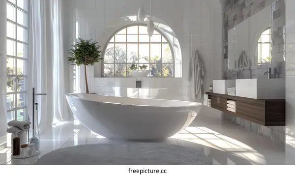 Modern Elegant White Bathroom Interior Design