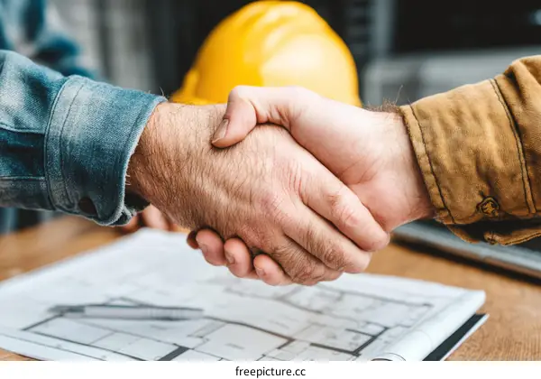 Business Deal Construction Agreement Handshake