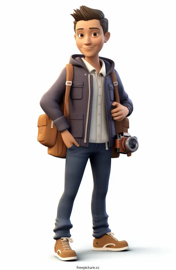 Male tourist with camera