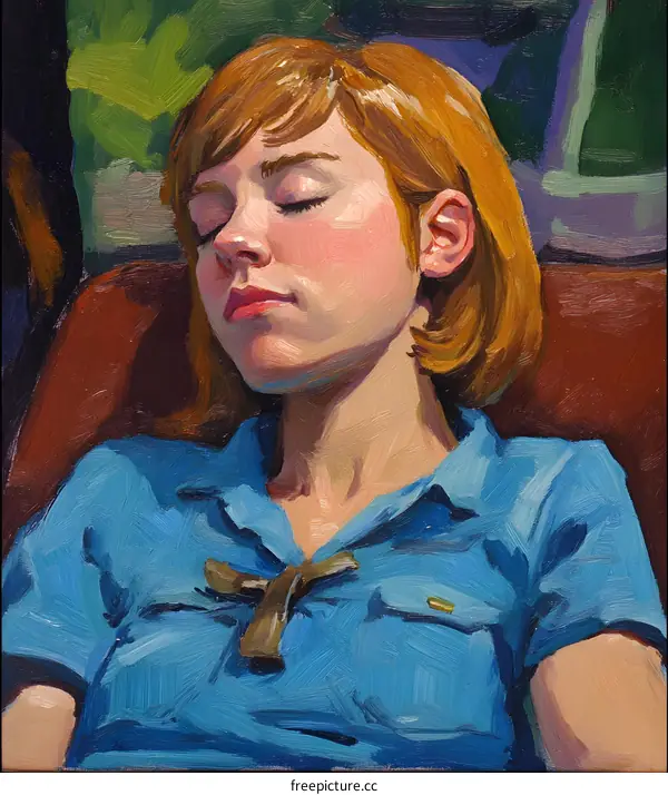 Sleeping Woman Oil Painting Portrait