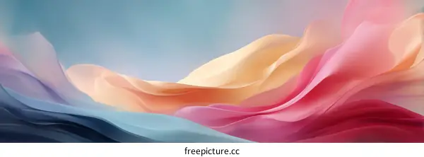 Abstract Colorful Fabric Flowing Design