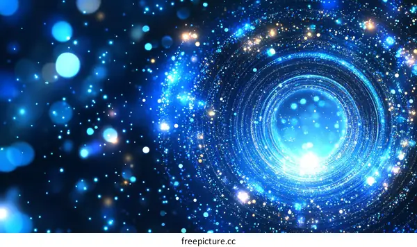 Abstract Blue Light Spiral Design