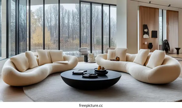 Modern Cream Sofa in a Luxurious Living Room