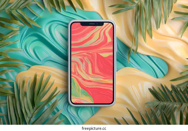 Abstract Phone Mockup with Summer Background