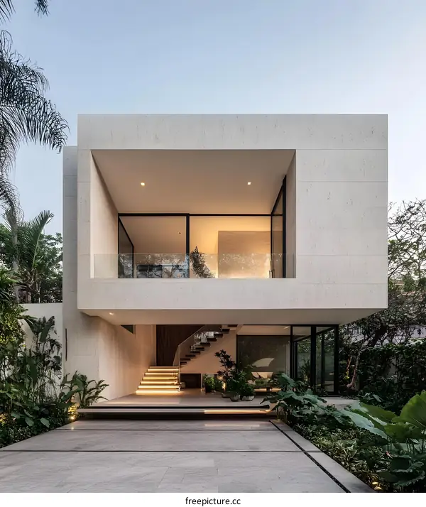 Modern Minimalist Architecture with a Tropical Garden