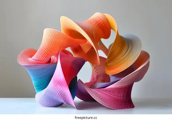 Colorful 3D printed sculpture