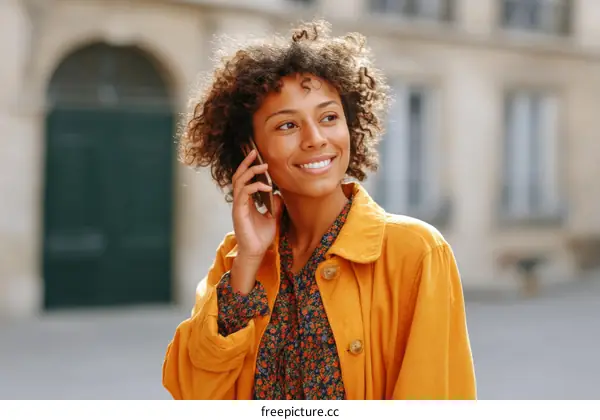 Urban Chic Woman Talking on Mobile Phone