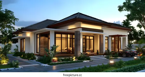 Modern House Exterior Design With Patio