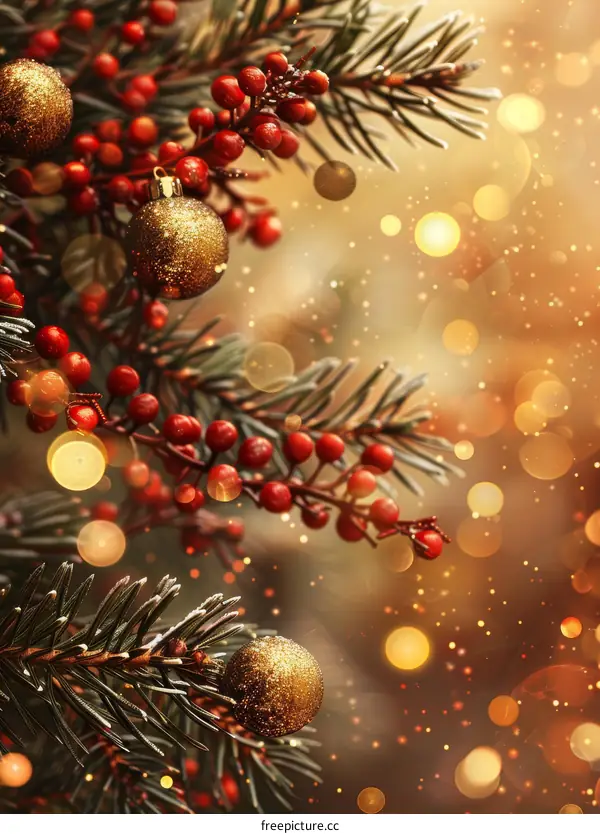 Christmas Decor Background and Ornaments