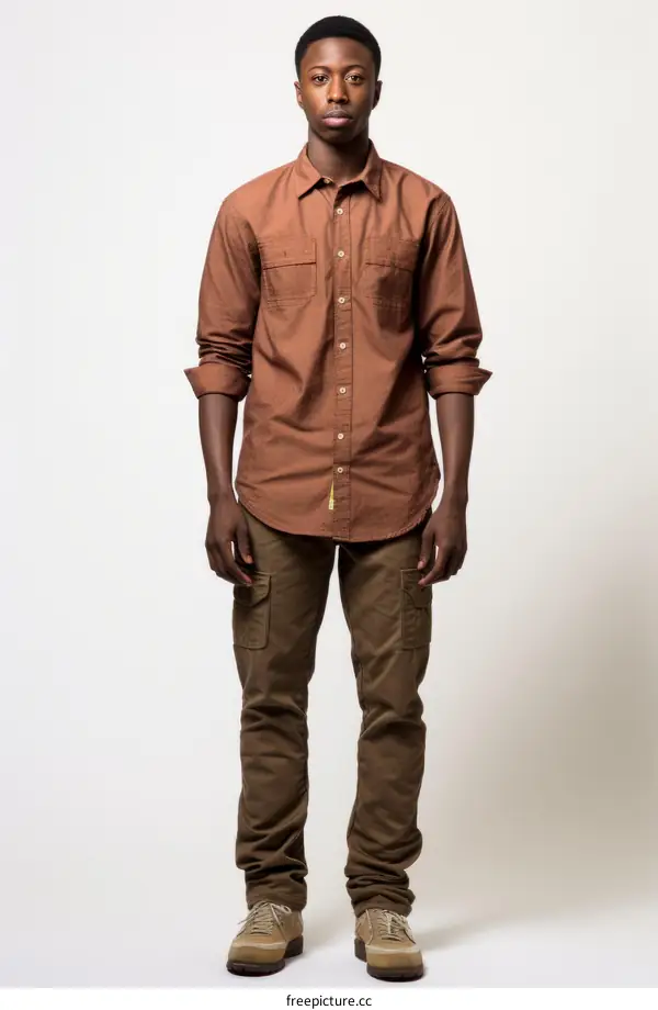 Studio portrait of a young African-American man