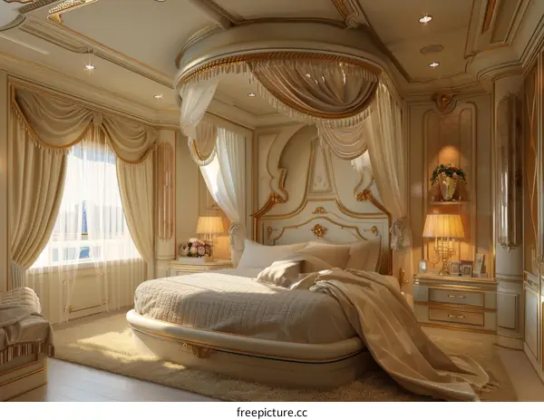 Elegant Bedroom Interior Design Rendering