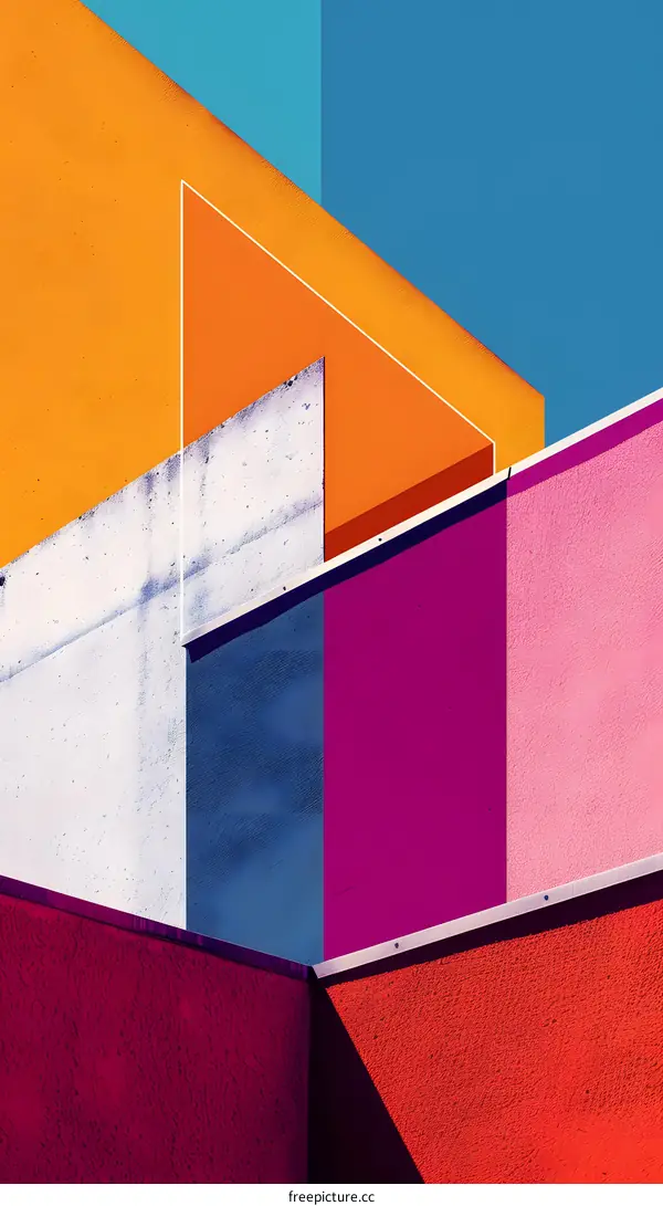 Abstract Architecture Geometric Pattern Colorful Walls