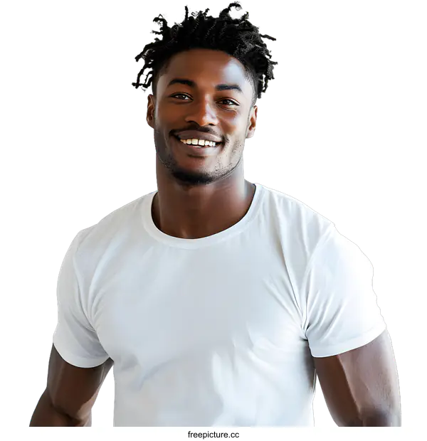 [Transparent Background PNG]Portrait of a Smiling African American Man