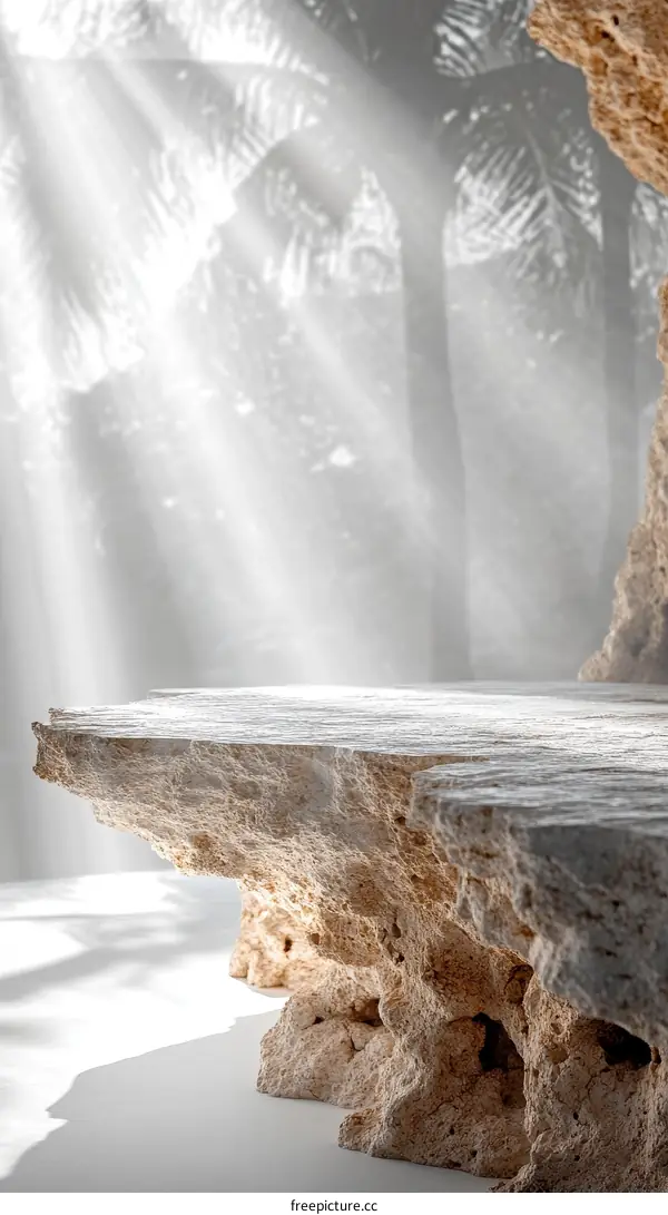Modern Stone Table Design Under Natural Light