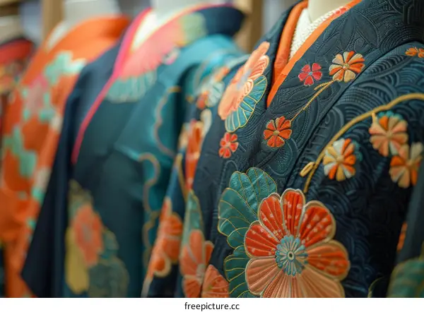 A kimono with a floral pattern
