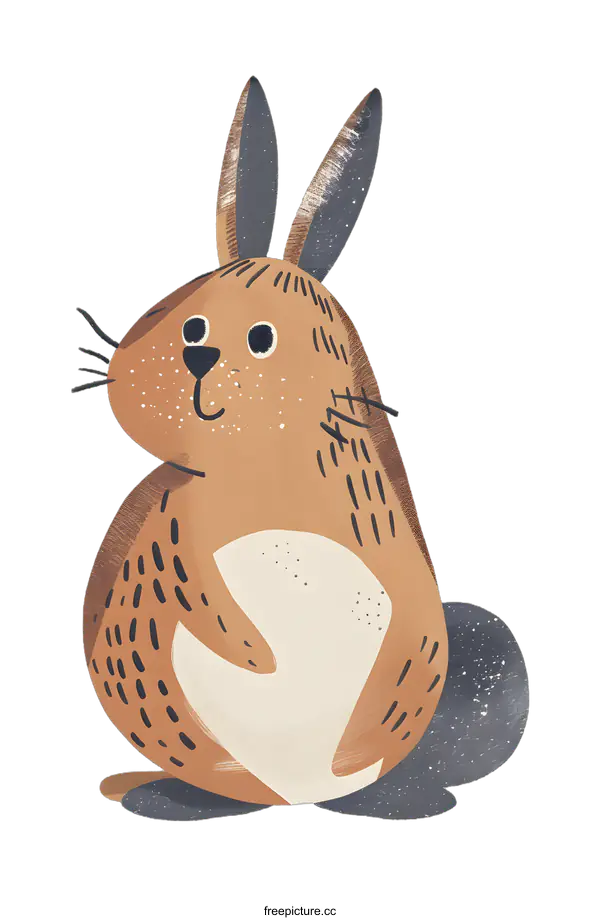 [Transparent Background PNG]Cute Cartoon Illustration Of A Brown Rabbit
