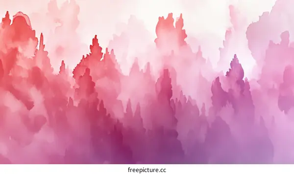 Abstract Watercolor Forest Landscape