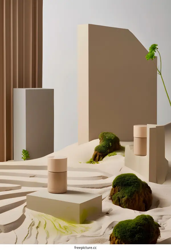 Minimalist Product Photography With Sand and Moss
