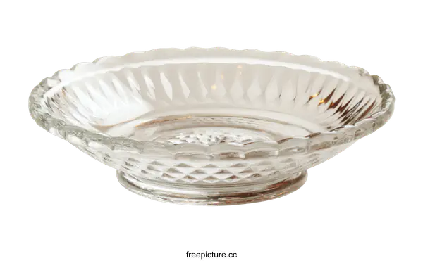 [Transparent Background PNG]Vintage Crystal Glass Dish Decorative Bowl