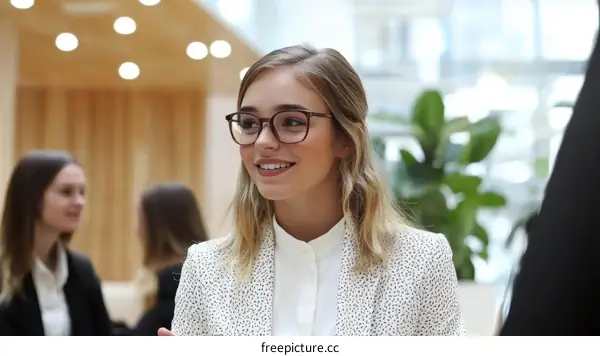 Businesswomen Conversation in Modern Office