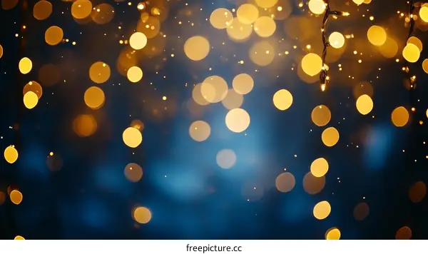 Golden Bokeh Lights on a Dark Background
