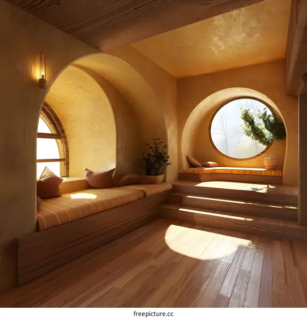 Round Window Seating Area Interior Design