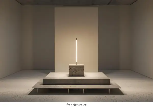 Minimalist Interior Design with a Single Light Source