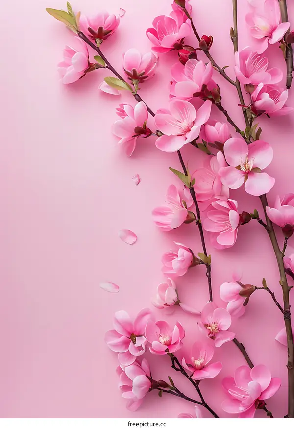 Pink Flowers on a Pink Background