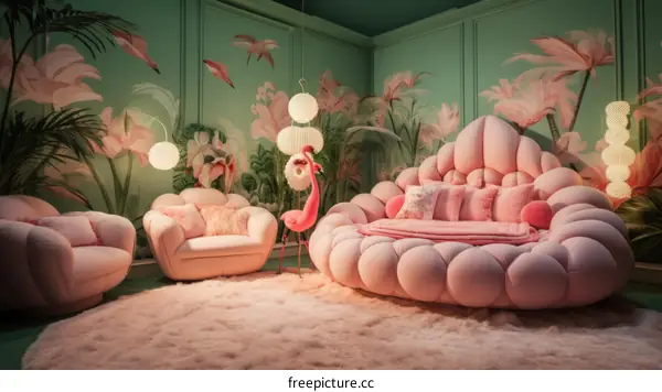pink and green bedroom