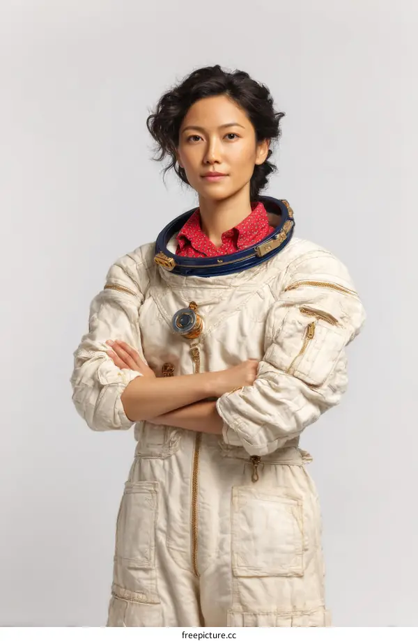 Portrait of a Woman in Vintage Spacesuit