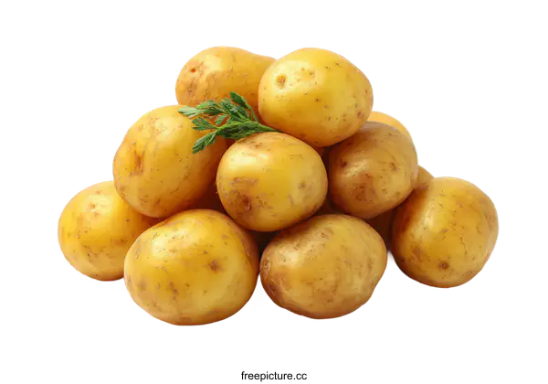 [Transparent Background PNG]Fresh Potatoes Pile on White Background