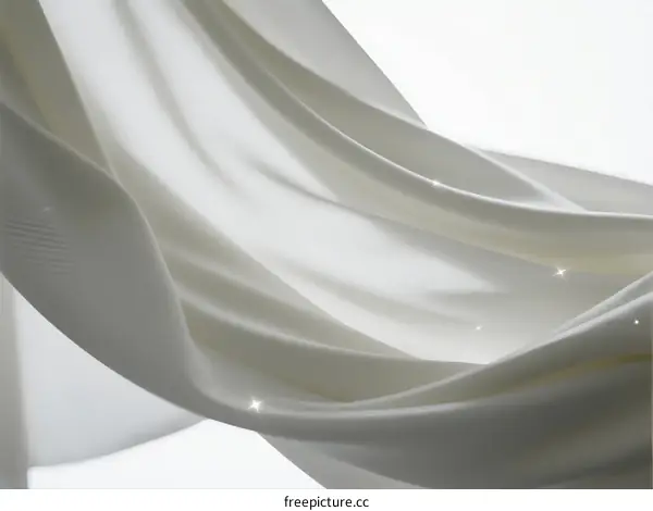 Elegant Flowing White Fabric with Soft Light and Subtle Shimmer