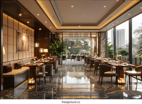 Luxury restaurant interior
