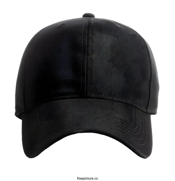 [Transparent Background PNG]Black Baseball Cap Mockup on White Background