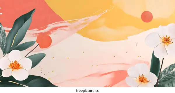Abstract Watercolor Flower Background