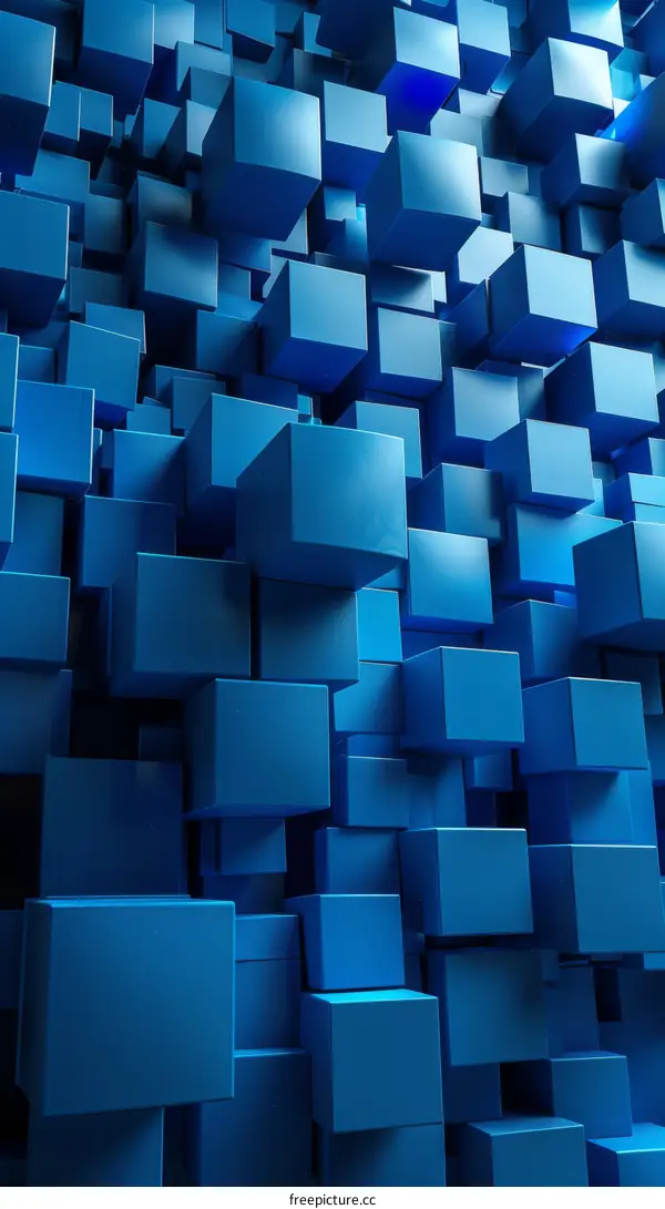 Abstract Blue 3D Cube Background