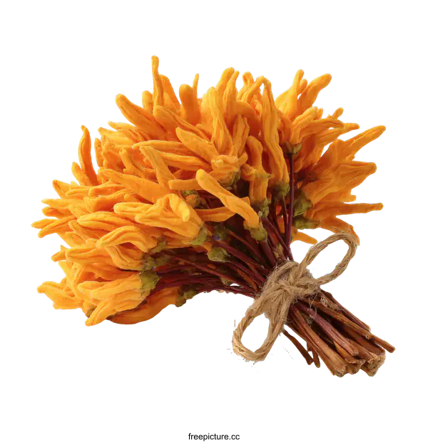 [Transparent Background PNG]Dried Orange Flowers Bouquet