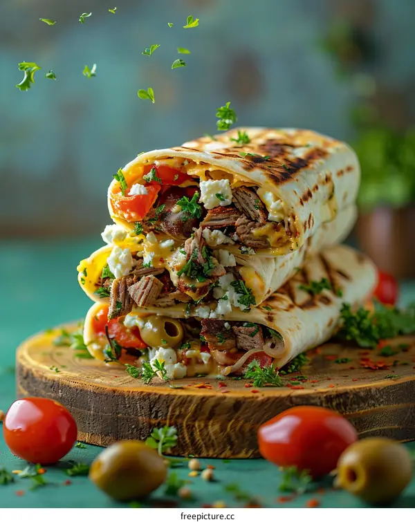 Delicious Beef and Lamb Doner Kebab Wrap